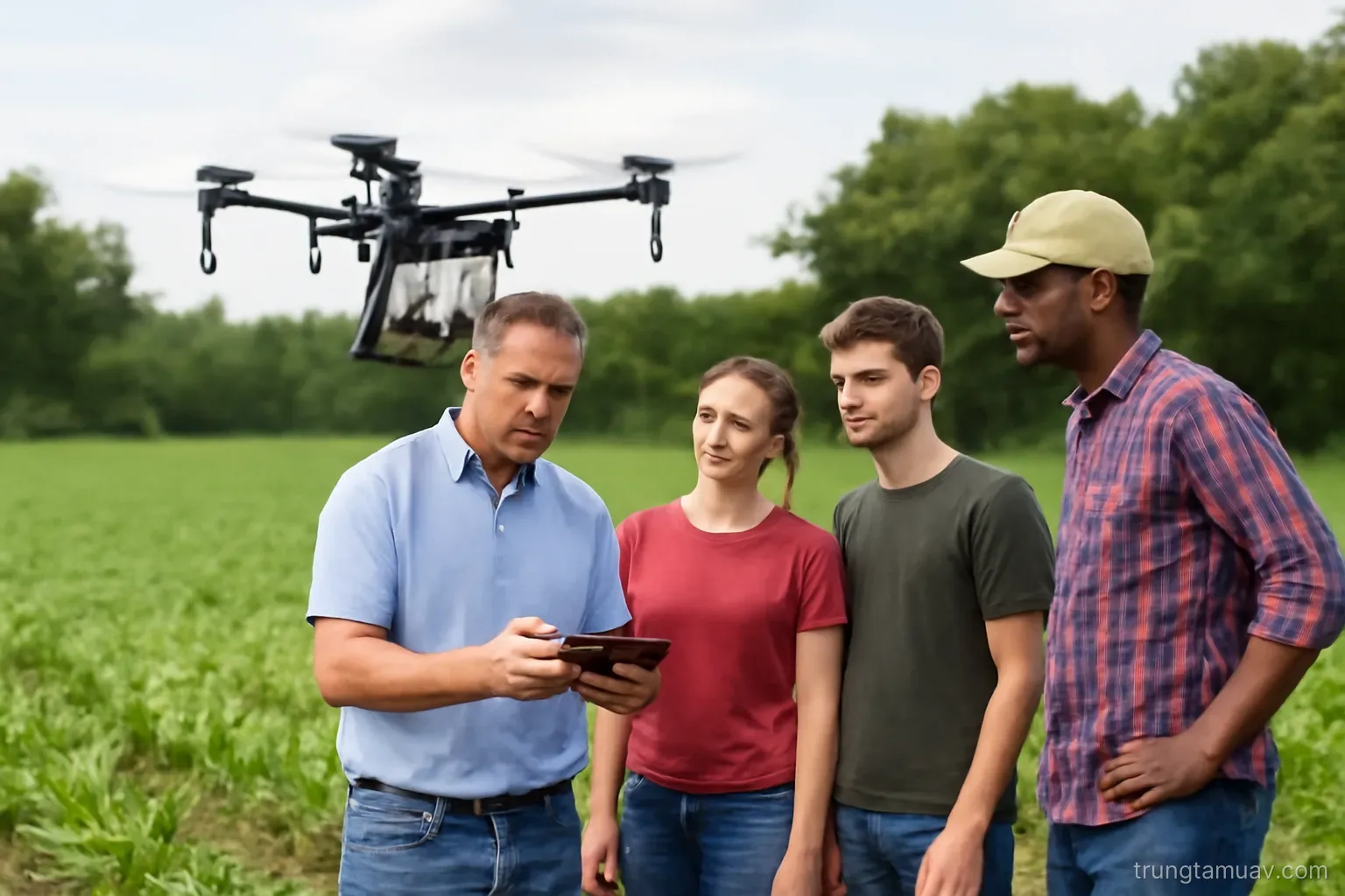 Buổi hướng dẫn vận hành UAV ngoài đồng