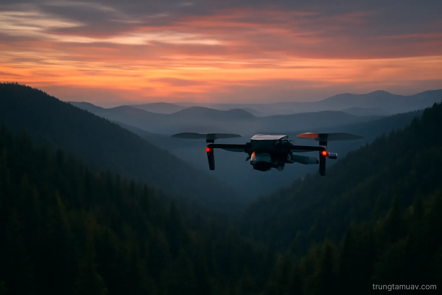 UAV bay trên khu vực rừng núi